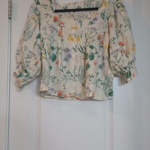 Laura Ashley Cream Floral Blouse